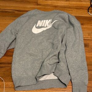 Nike Men's Crewneck in Gray with White Logo